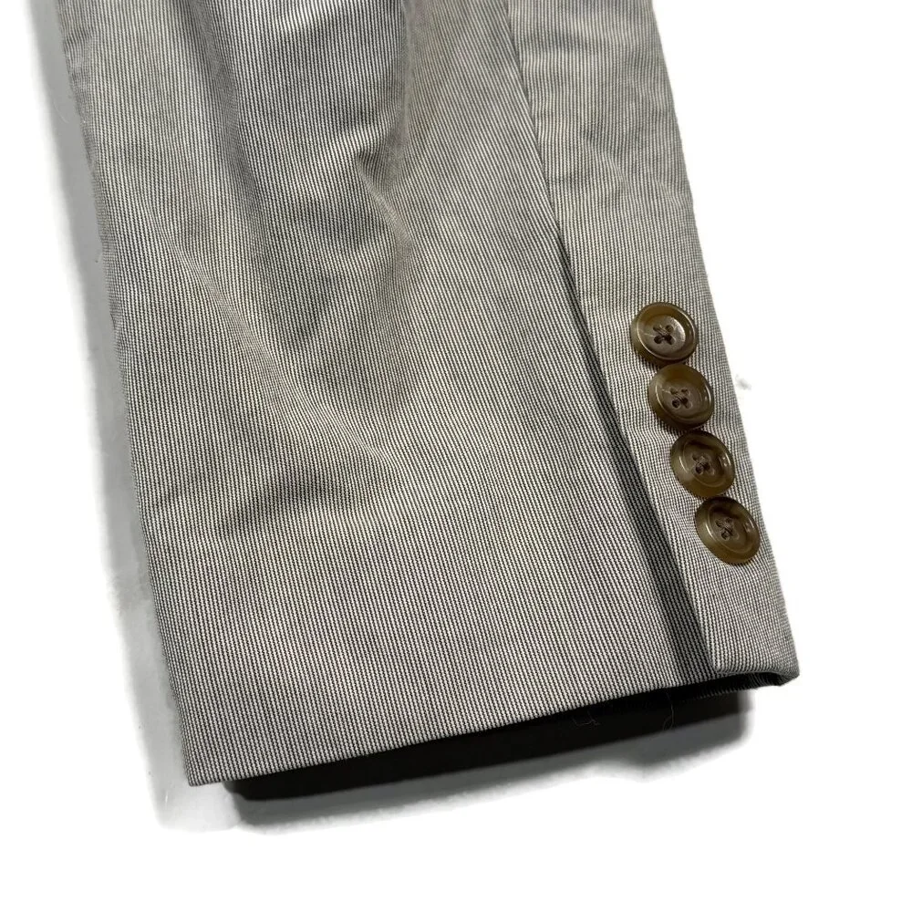 J CREW Ludlow‎ Blazer Jacket Gray Micro Stripe Mens 38R Cotton 16899